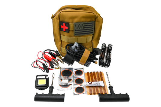 V1 Motor Motorcycle, ATV Flat Tire Repair Kit with Air Compressor