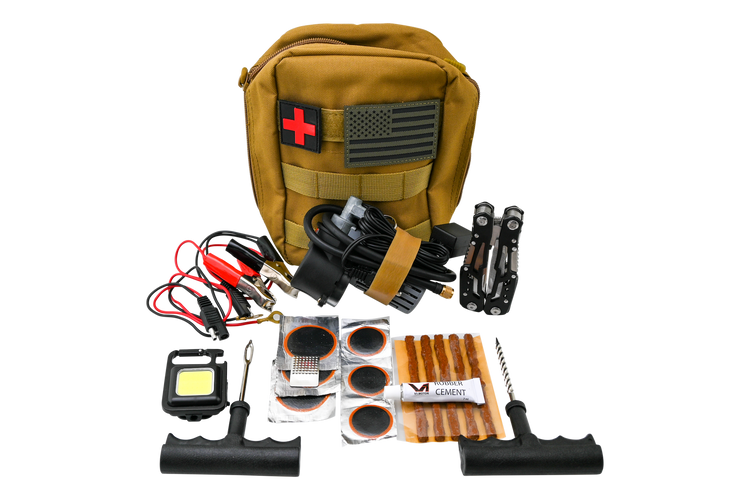 V1 Motor Motorcycle, ATV Flat Tire Repair Kit with Air Compressor