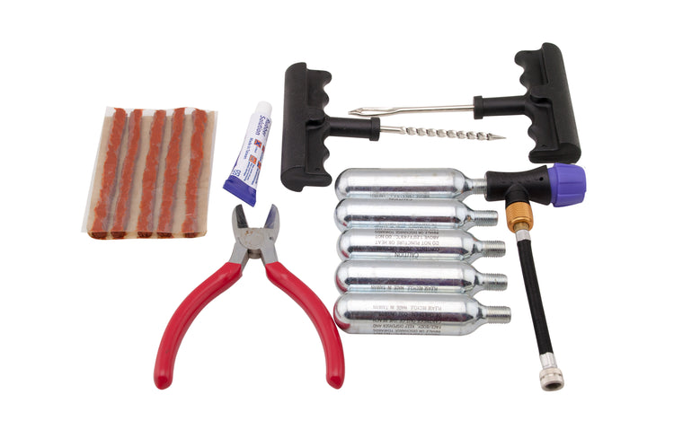 V1 Motor CO2 Motorcycle, ATV Flat Repair Kit Tubeless Emergency Tire Repair Kit