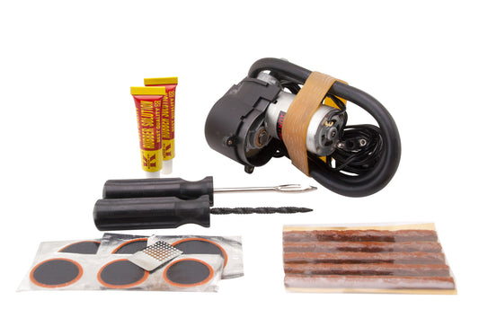 V1 Motor Emergency Portable Mini Air Compressor for Motorcycle/ATV + Tire Repair