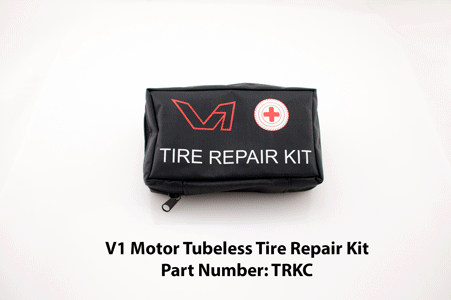 V1 Motor CO2 Motorcycle, ATV Flat Repair Kit Tubeless Premium Emergency Tire Repair Kit