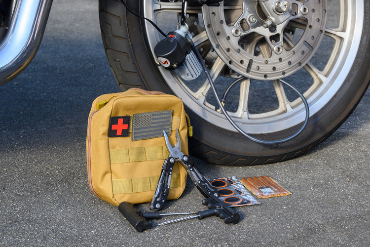 V1 Motor Motorcycle, ATV Flat Tire Repair Kit with Air Compressor