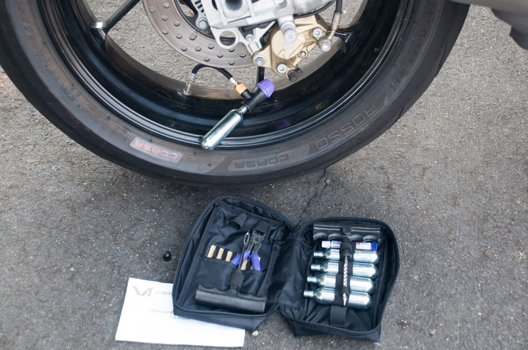 V1 Motor CO2 Motorcycle, ATV Flat Repair Kit Tubeless Emergency Tire Repair Kit