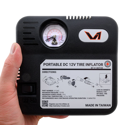 V1 Motor Emergency DC 12V Portable Tire Inflator